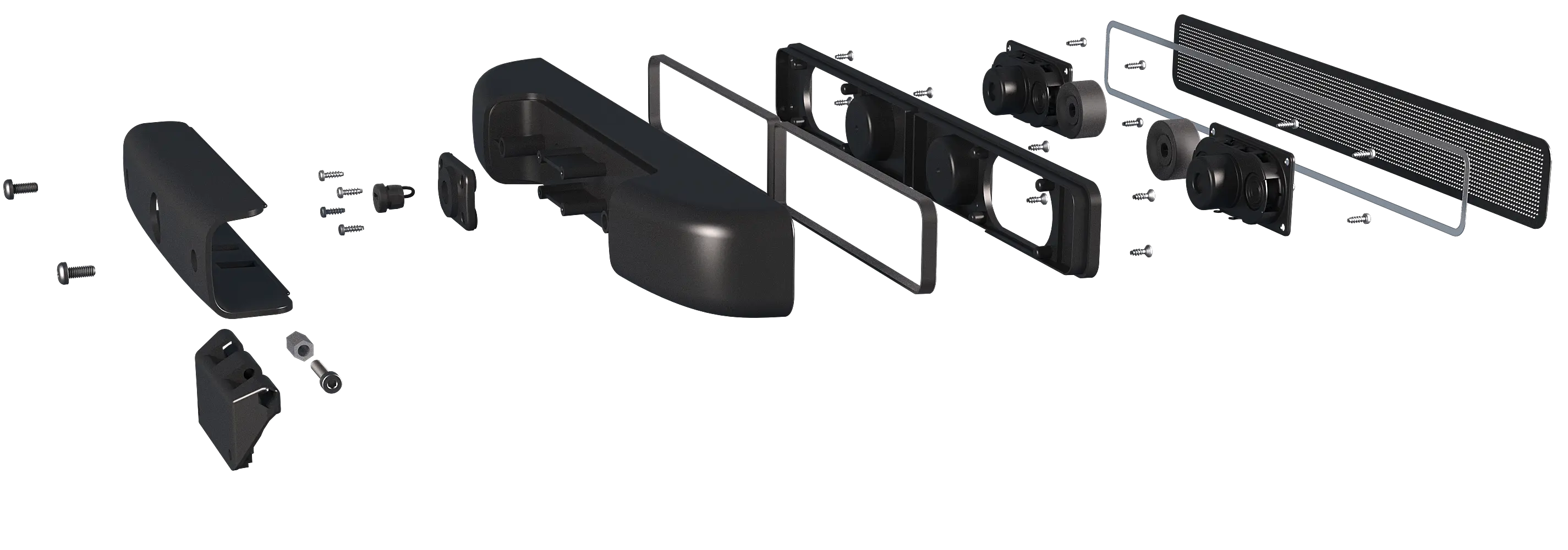 Zebra Flex Mount – Exploded View (Rear)